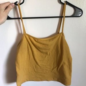 Yellow cropped shirt